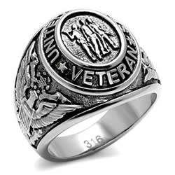 Men's United States Veteran Stainless Steel Ring Size12