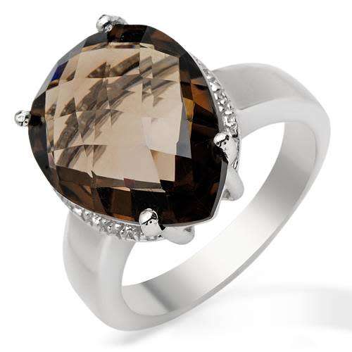6.23ctw Smoky Brown Topaz Ring in Silver