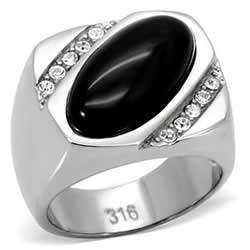 Semi-Precious Stainless Steel Men's Ring Size 9