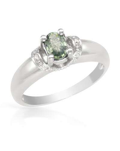 0.50ctw Natural Sapphire and Diamond Engagement Ring in 925 Sterling Silver- Size 7