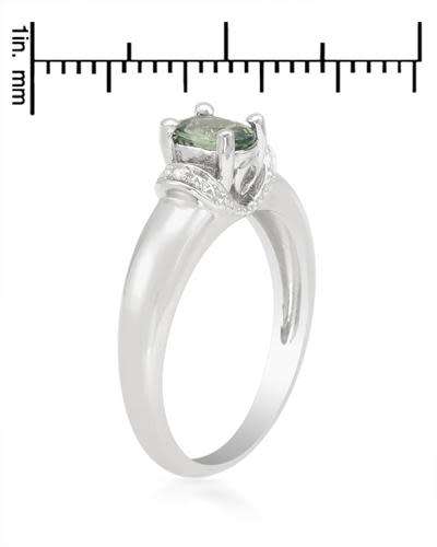 0.50ctw Natural Sapphire and Diamond Engagement Ring in 925 Sterling Silver- Size 7