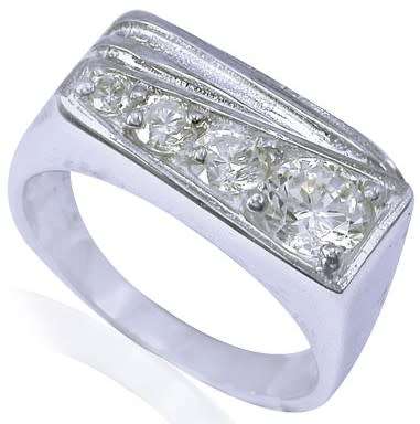 925 Sterling Silver Simulated Diamond Ring Size 9