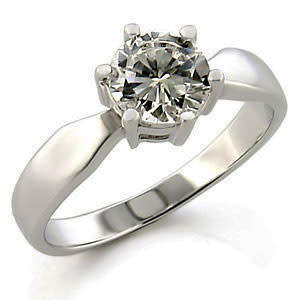 1.00ct Cubic Zirconia Solitaire Engagement Style Ring- Size 8/9