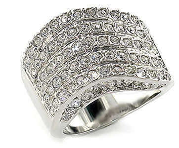 Rhinestone Crystal Costume Dress Ring- Size 7