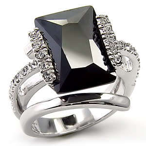 Emerald Cut Cubic Zirconia Costume Dress Ring- Size 8