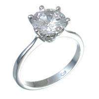 1.25ct Round cut Cubic Zirconia Ring in Silver-Size 6- 9