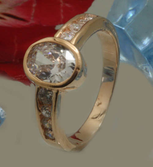 Gold PLATED 1.50ct CZ Dress Ring**Size 6**