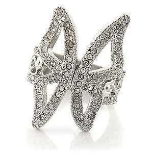 Butterfly Swarovski crystal ring- Size 7/ 8/ 10