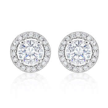 0.64ctw Clear Cubic Zirconia Stud Earrings