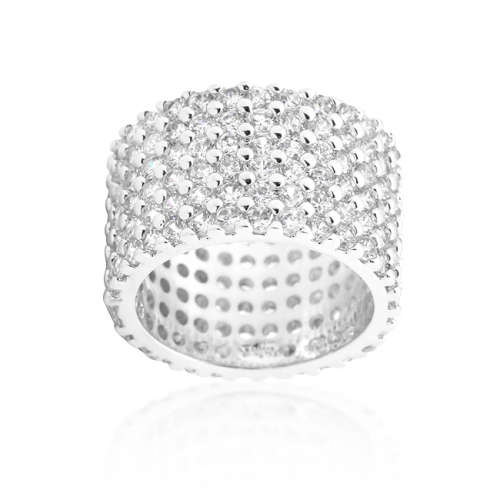 Pave set Cubic Zirconia Costume Eternity Band- Size 6/8/9