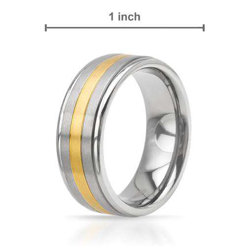 Men's Titanium Two-tone Wedding Band- Size 10
