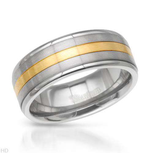 Men's Titanium Two-tone Wedding Band- Size 10