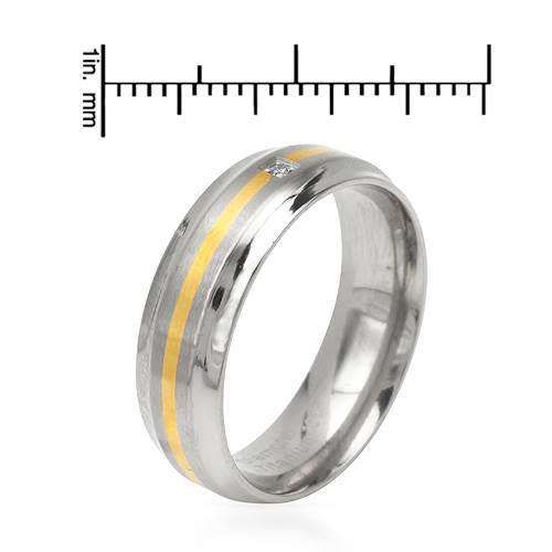 0.02ctw Diamond Titanium Wedding Band- Size 7