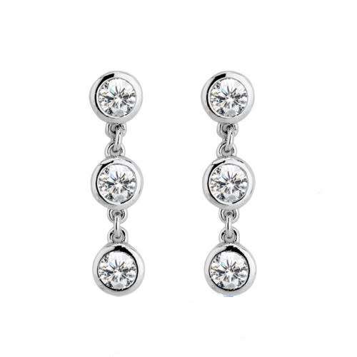 1.5ctw CZ Trilogy Drop Earrings