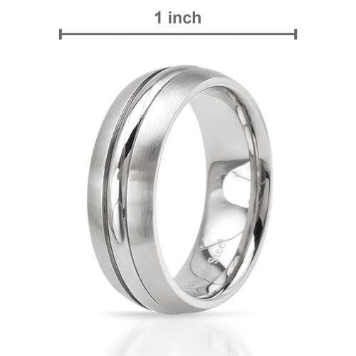 Men`s Metallic Stainless Steel Wedding Band- Size 10