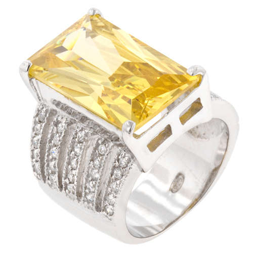 925 Sterling Silver- Simulated Citrine Dress Ring- Size 5/9/10