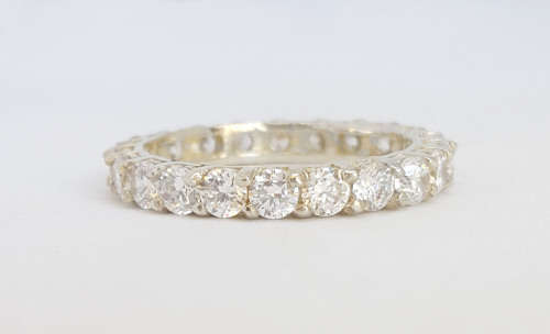 Cubic Zirconia Eternity Band in 925 Sterling Silver- Size N/O