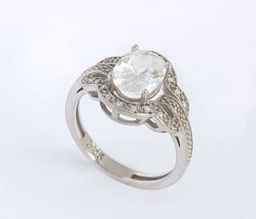 *CD DESIGNER JEWELRY*2.09ctw CZ Engagement Ring in 925 Sterling Silver*Size P*