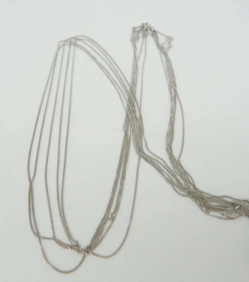 9ct WHITE GOLD 50cm Curb Chain