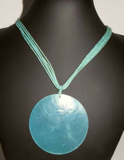 ***CLEARANCE SALE***Blue necklace with disk