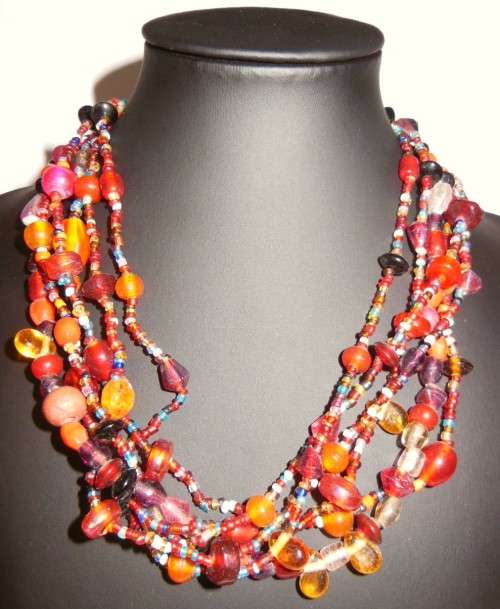 Multi string beaded necklace
