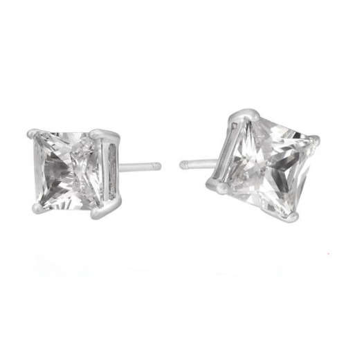 5mm Princess Studs in 925 Sterling Silver
