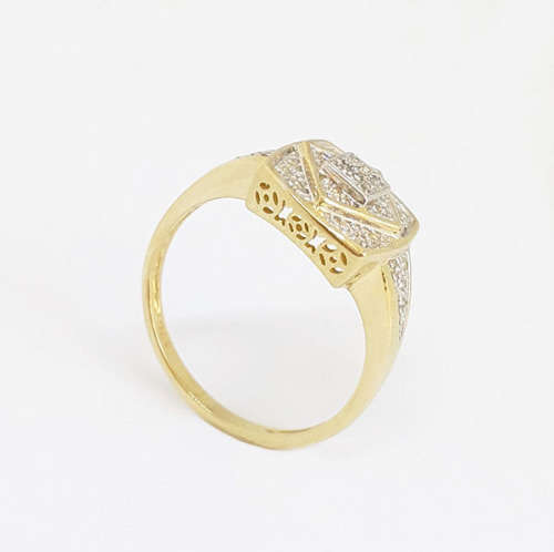Natural Diamond Cluster Ring in 9ct Yellow Gold