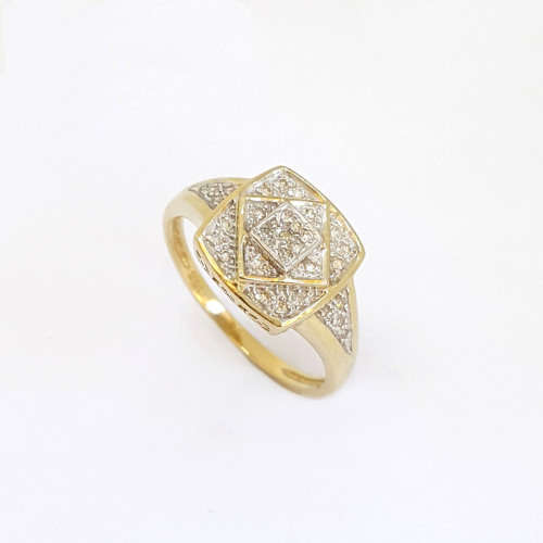 Natural Diamond Cluster Ring in 9ct Yellow Gold