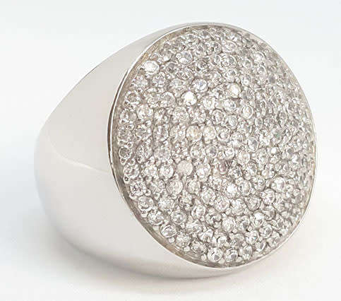 Cubic Zirconia Dress Ring in 925 Sterling Silver- Size M