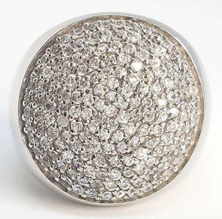 Cubic Zirconia Dress Ring in 925 Sterling Silver- Size M