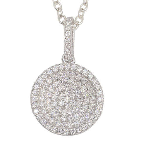 Circle of Life Encrusted Style Set CZ Pendant in 925 Sterling Silver