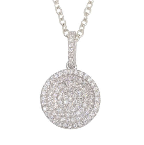 Circle of Life Encrusted Style Set CZ Pendant in 925 Sterling Silver