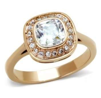 2.10ctw Rose Gold Plated Stainless Steel Ring