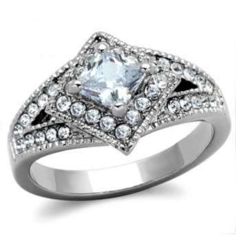 0.63ct CZ Stainless Steel Ring