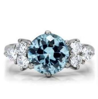 3.35ct Blue and Clear CZ Stainless Steel Dress Ring*Size J/L½/N/T½