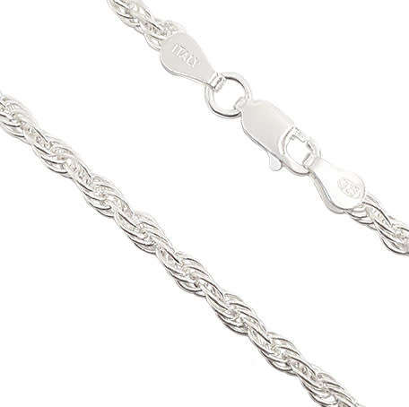 925 Sterling Silver 45cm Loose Rope Style Chain
