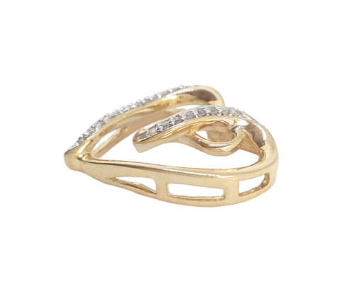 0.125ctw Diamond Infinity in heart design Pendant in Yellow Gold