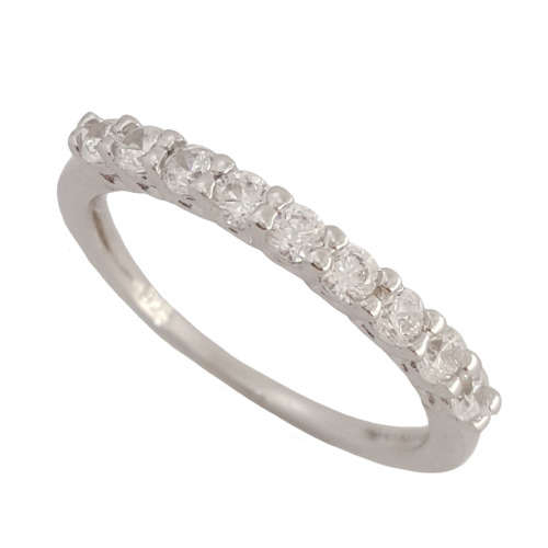 0.27ctw Cubic Zirconia Half Eternity Band in 925 Sterling Silver- Size 6