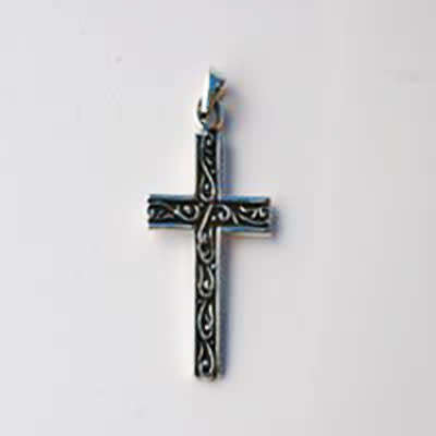 925 STERLING SILVER Filigree Design Cross Pendant