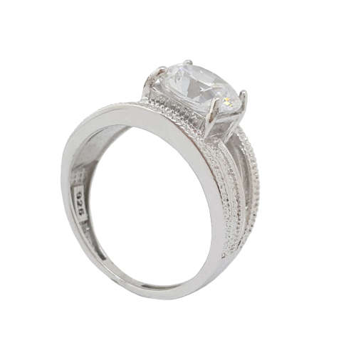 *CD DESIGNER JEWELRY* 2.01ctw CZ Broad Ring in Silver- Size O