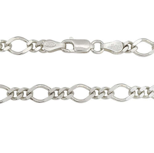 50cm 925 Sterling Silver Figaro Rombo Style Chain