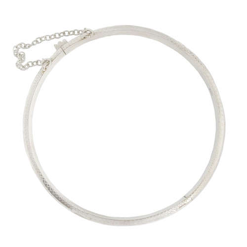 5mm 925 Sterling Silver Bangle with Pattern Finish