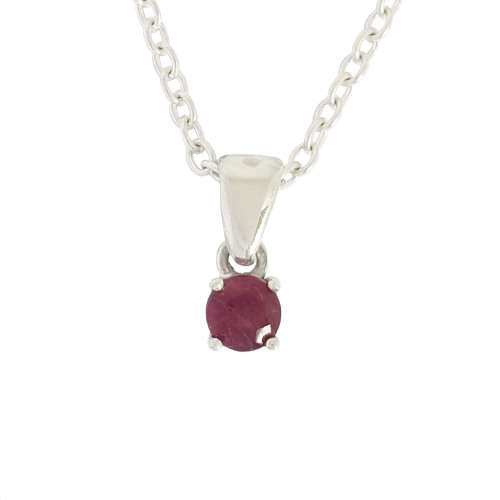 0.25ct Genuine Ruby Pendant in 925 Sterling Silver