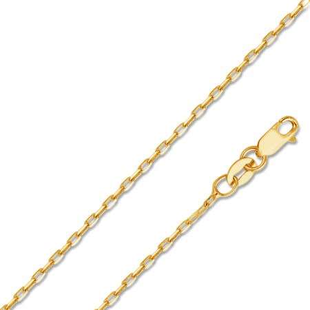 50cm 925 Sterling Silver, Yellow Gold Plated Forzatina Chain