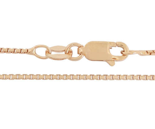 50cm 925 Sterling Silver, Rose Gold Plated Box Chain