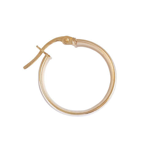 9ct Yellow Gold 15mm Flat Hoop Earrings