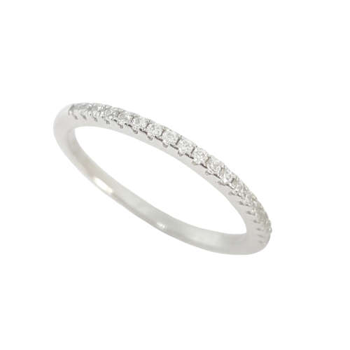 925 Sterling Silver 0.19ctw Cubic Zirconia Half Eternity Band- Size O