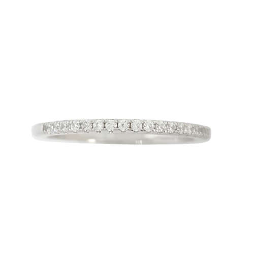 925 Sterling Silver 0.19ctw Cubic Zirconia Half Eternity Band- Size O