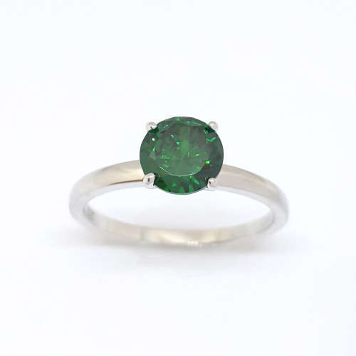 Emerald Green CZ Ring in 925 Sterling Silver