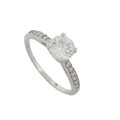 0.75 ct Solitaire ring in Silver- Size 8